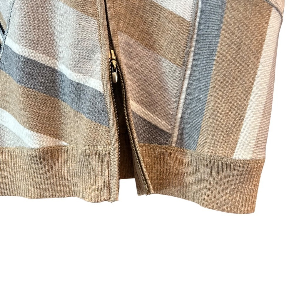 St John Wool Double Zip Graphic Cardigan - Picture 3 of 10